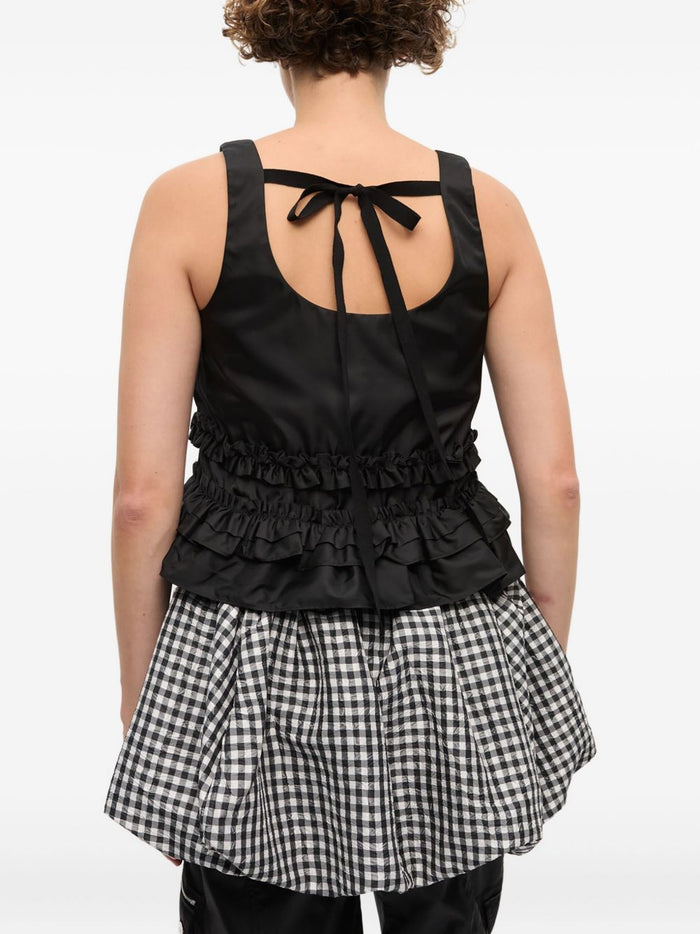 GANNI Top Black Cotton