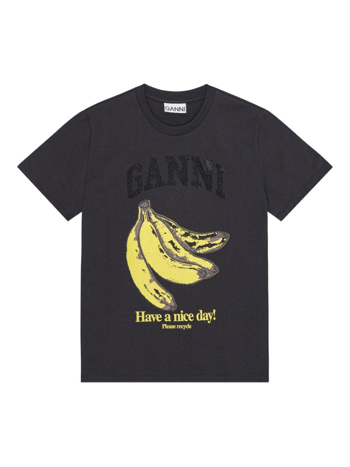 Ganni T-Shirts And Polos Grey Cotton