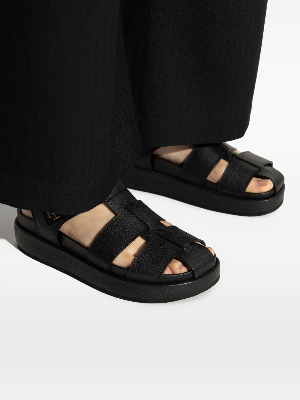 Tory Burch Sandals Black Calf Leather