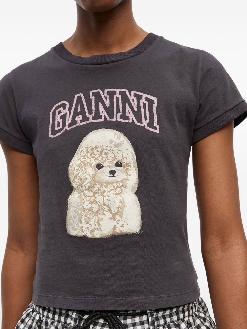 Ganni T-Shirts And Polos Grey Cotton