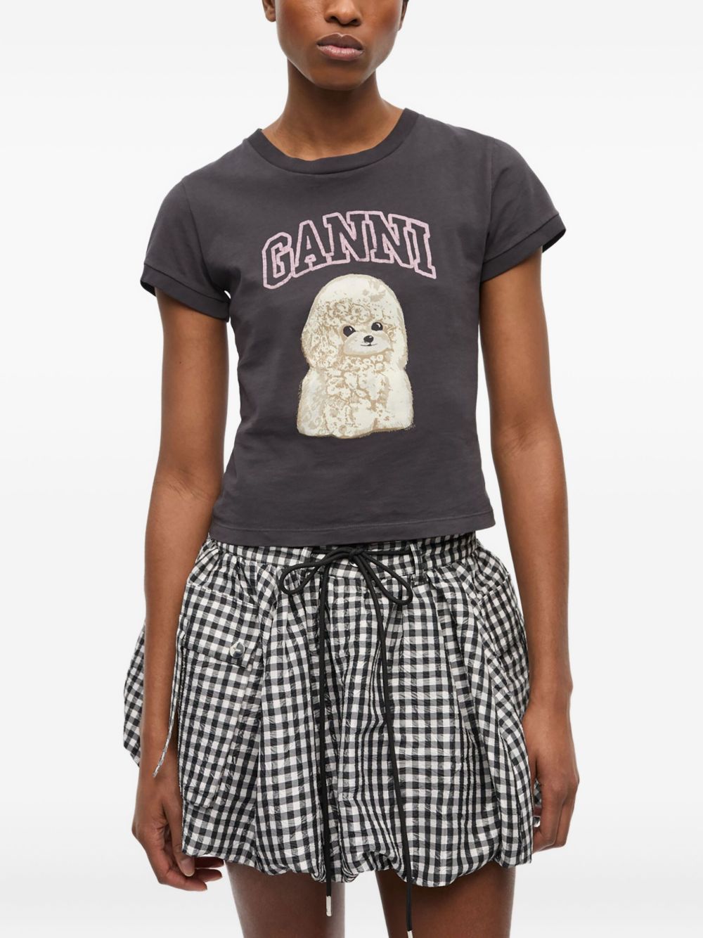 Ganni T-Shirts And Polos Grey Cotton