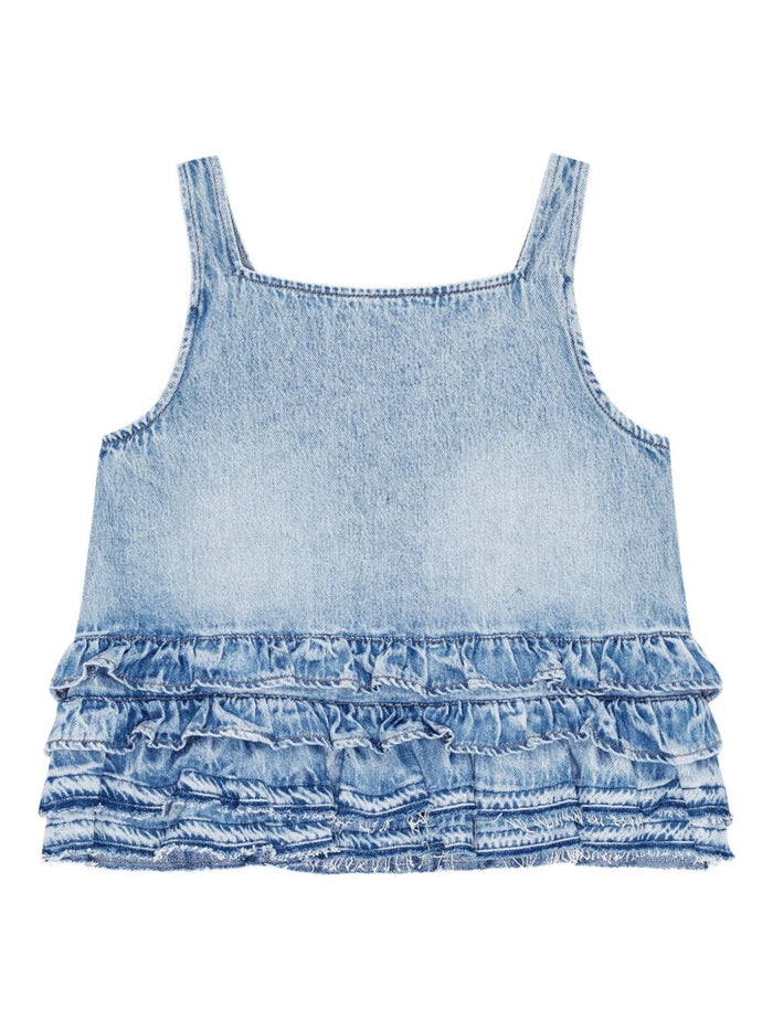 GANNI Top Clear Blue Cotton Lyocell