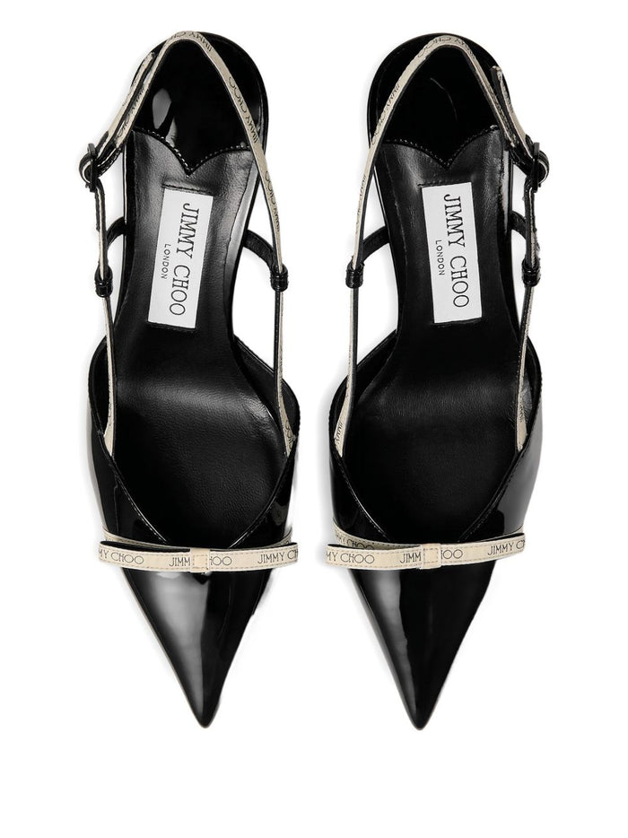 Jimmy Choo With Heel Black Leather 100 %