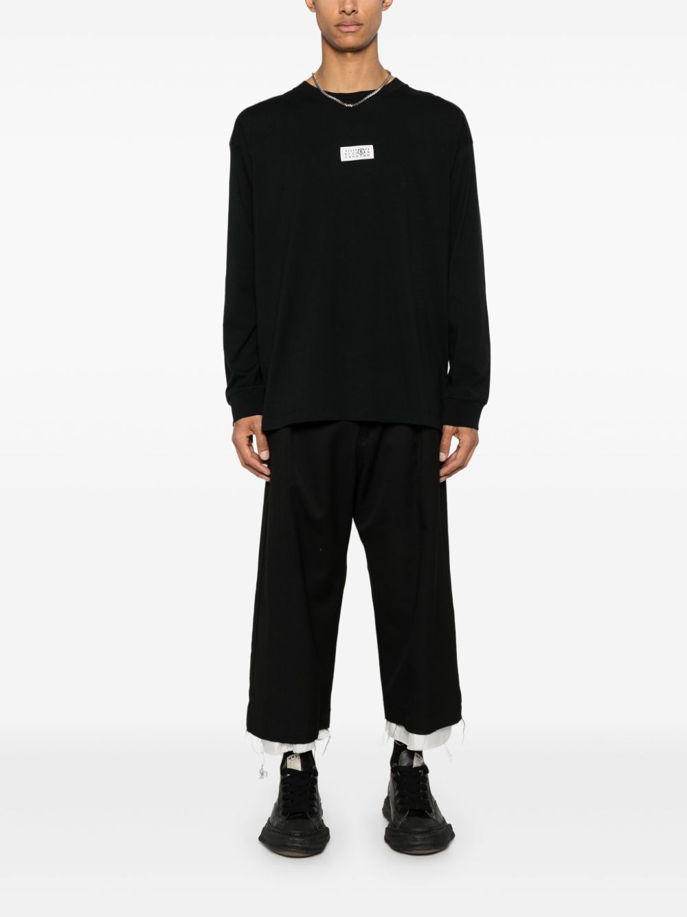Mm6 Maison Margiela T-Shirts And Polos Black Cotton