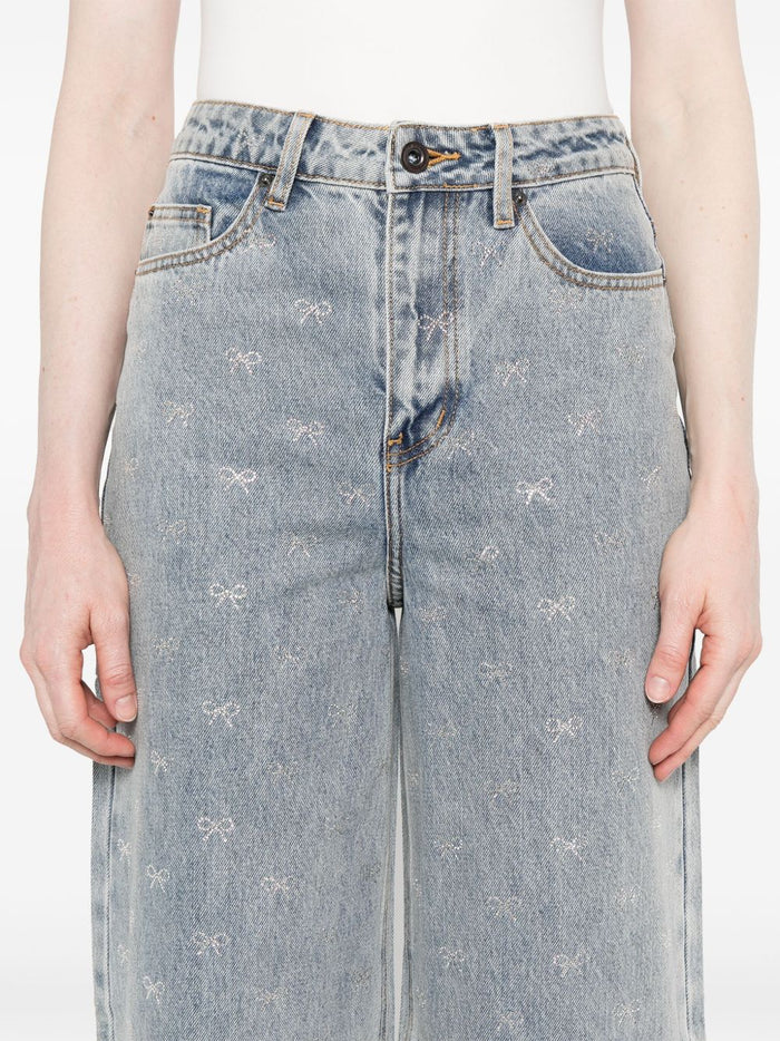 Self-Portrait Jeans Clear Blue Cotton