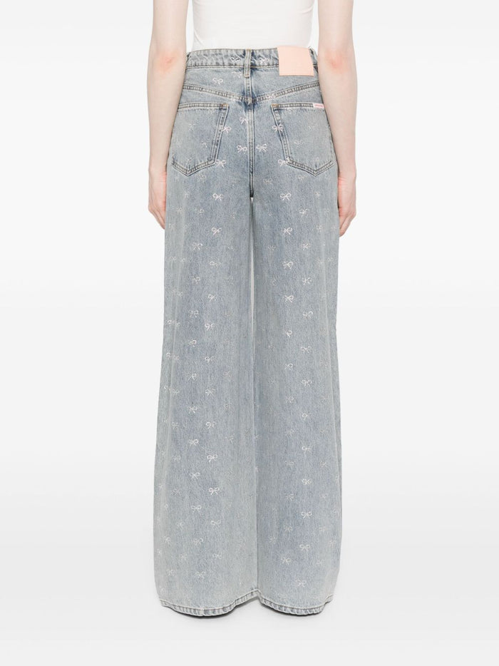 Self-Portrait Jeans Clear Blue Cotton