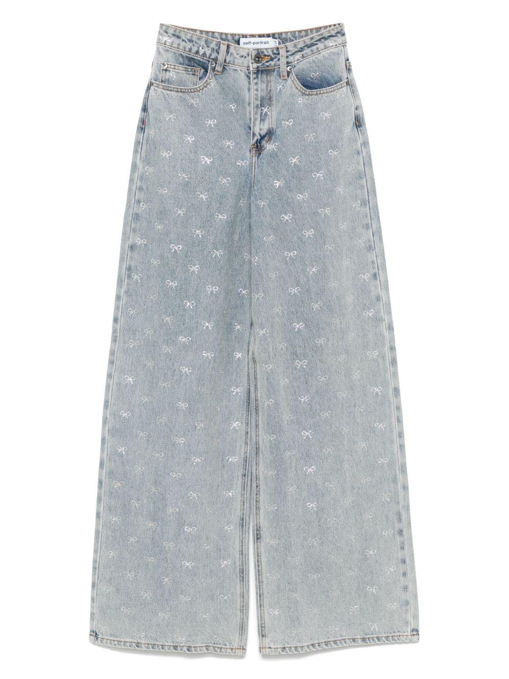 Self-Portrait Jeans Clear Blue Cotton