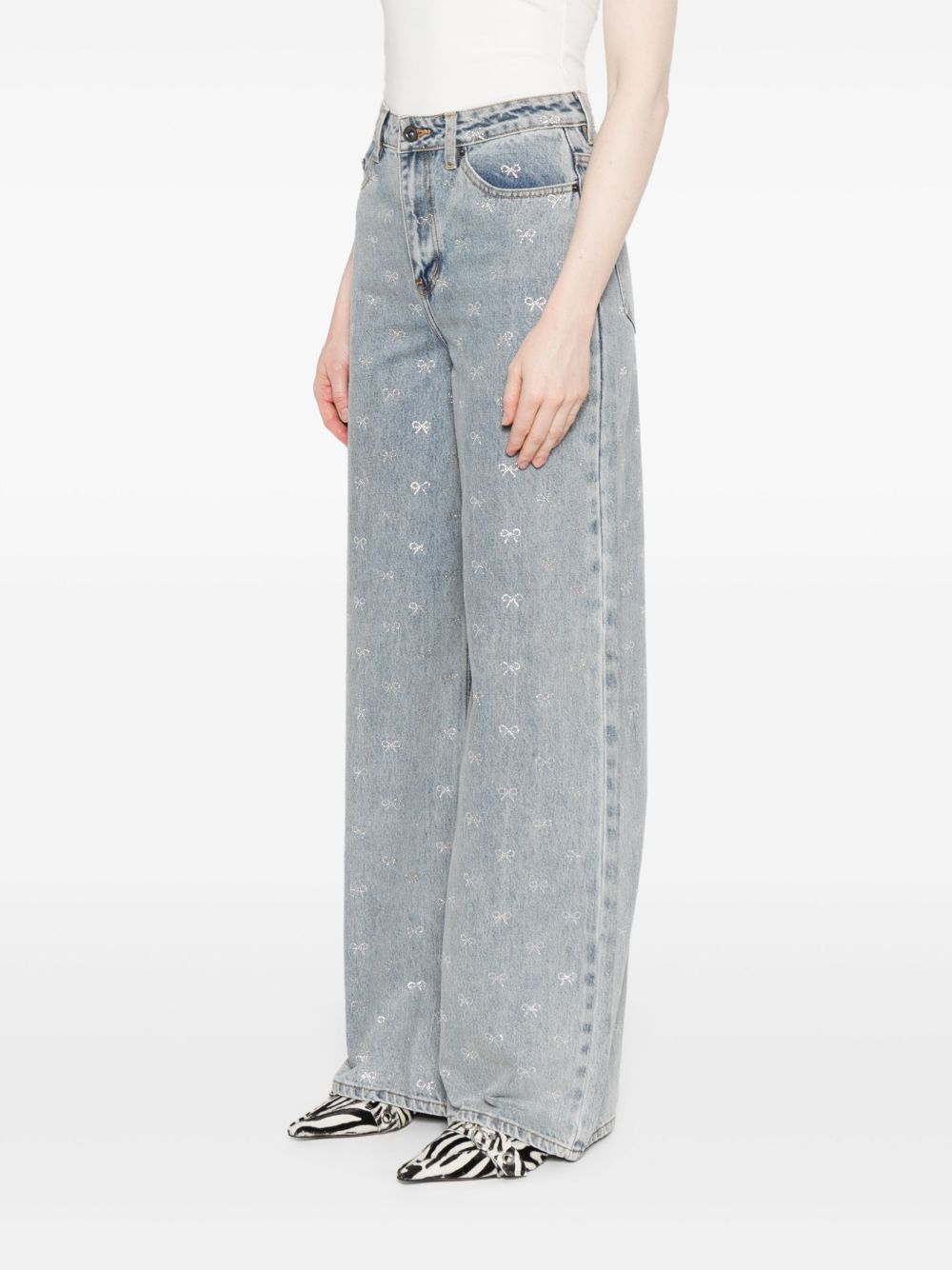 Self-Portrait Jeans Clear Blue Cotton