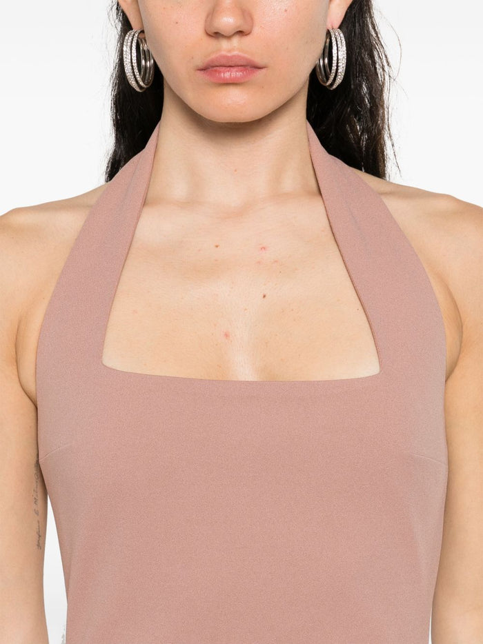 Solace London Dresses Beige Polyester Elastane