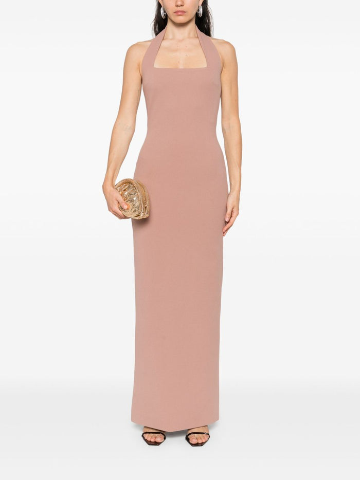 Solace London Dresses Beige Polyester Elastane