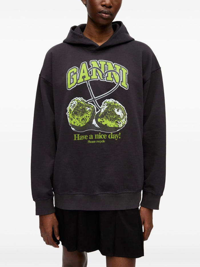 Ganni Sweaters Grey Cotton
