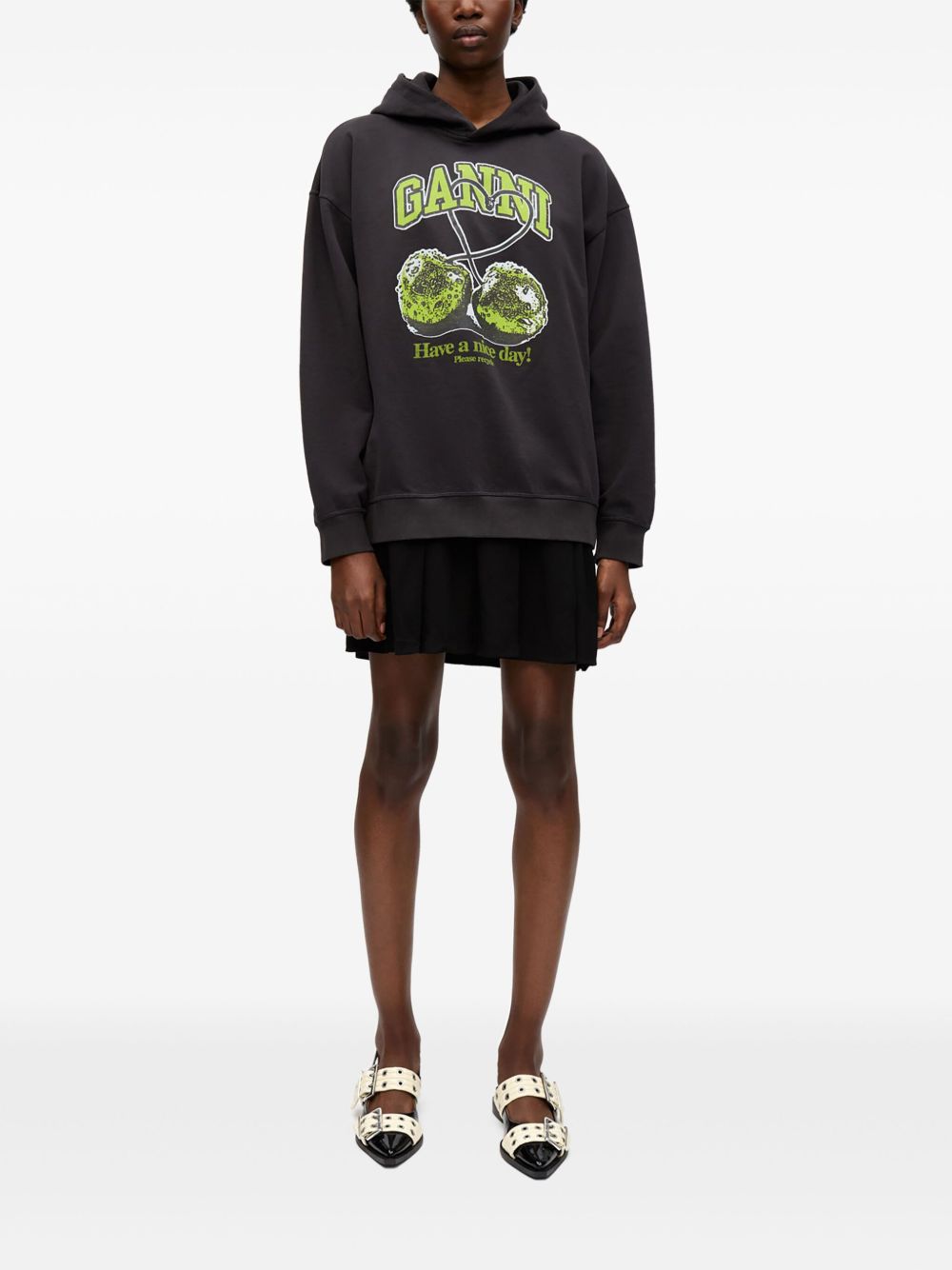 Ganni Sweaters Grey Cotton
