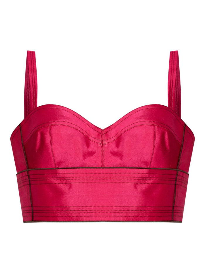 Tory Burch Top Fuchsia Silk