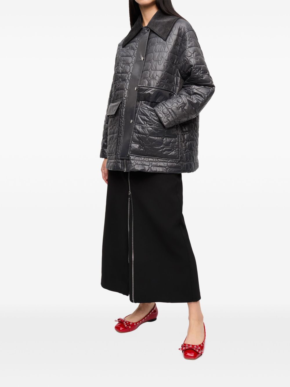 Ganni Jackets Grey Outer: Recycled Nylon