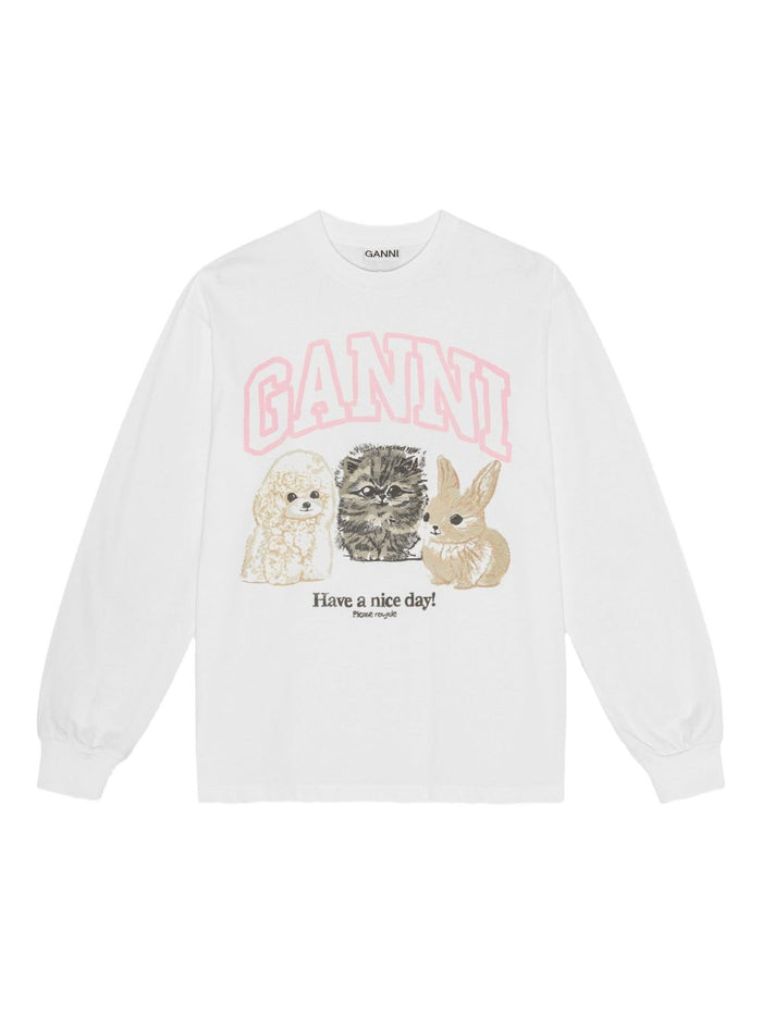 Ganni Sweaters White Fabric