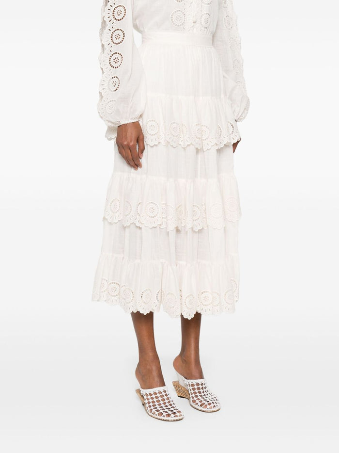 Zimmermann Skirts Ivory Cotton