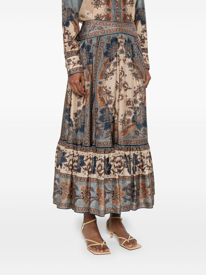 Zimmermann Skirts Blue Silk