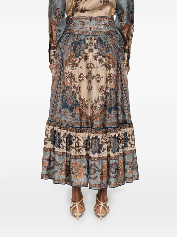 Zimmermann Skirts Blue Silk