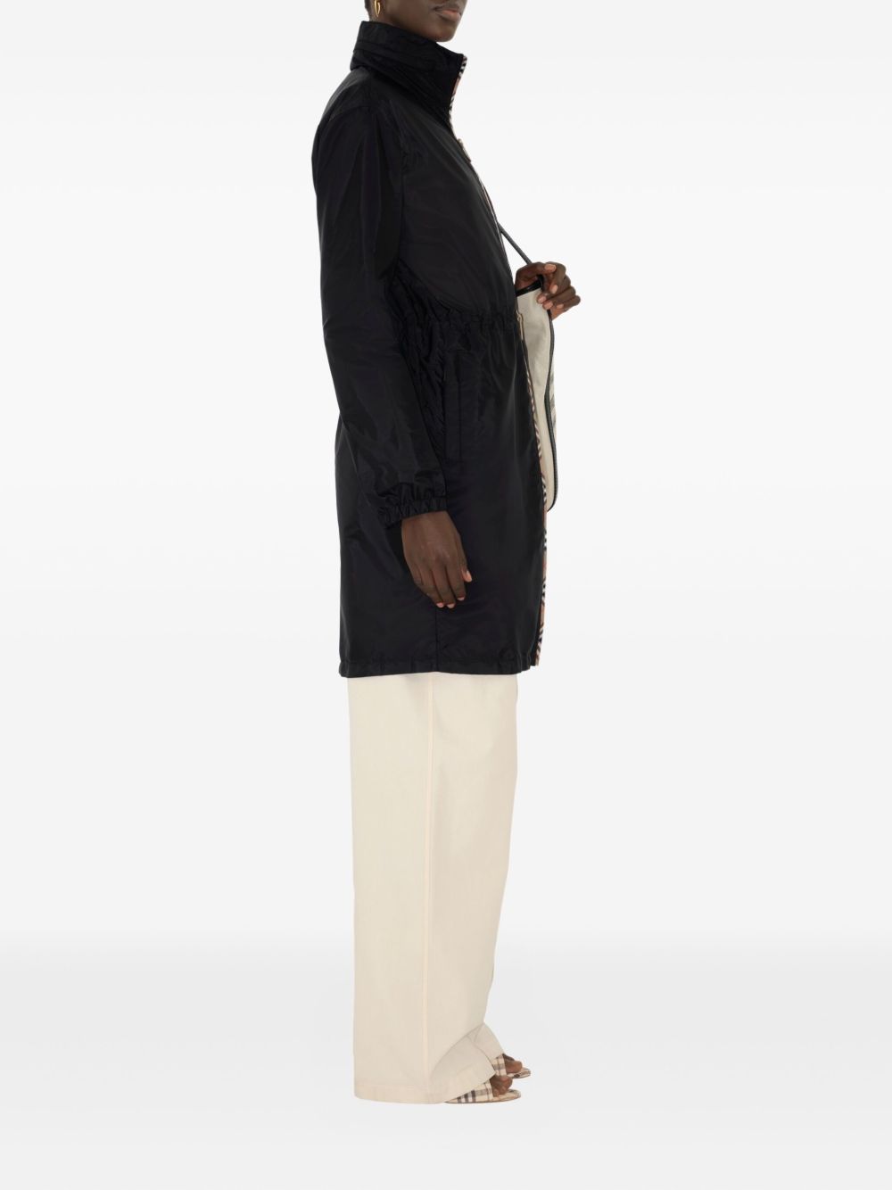 Burberry Coats Black Polyamide