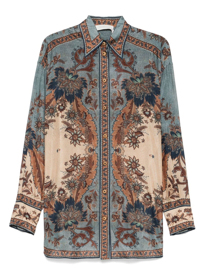 Zimmermann Shirts Blue Silk