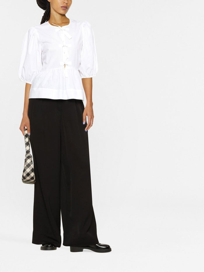 Ganni Top White Cotton