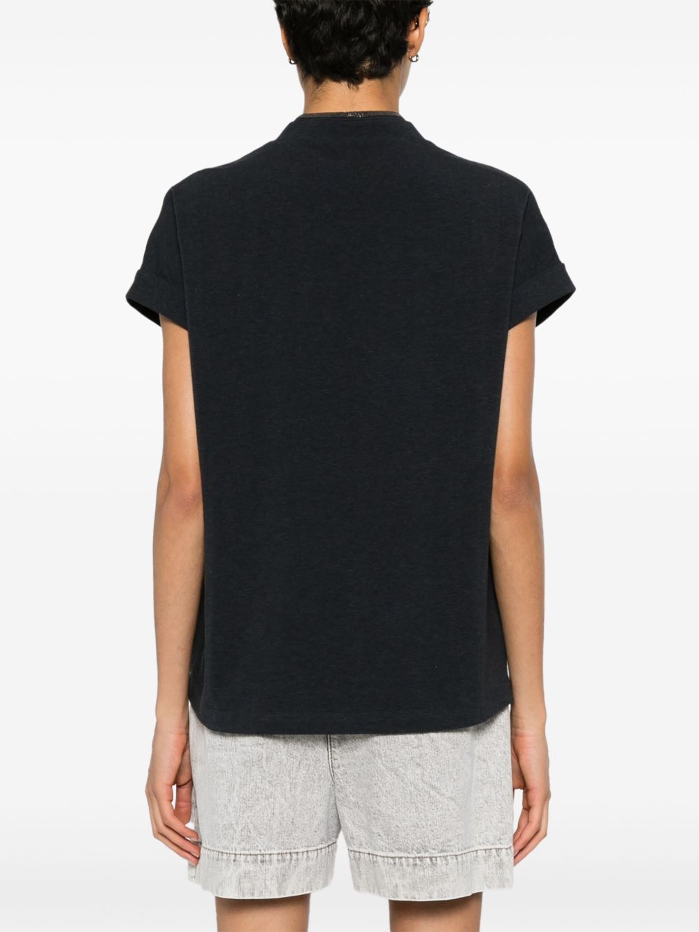 Brunello Cucinelli T-Shirts And Polos Grigio Scuro Cotton