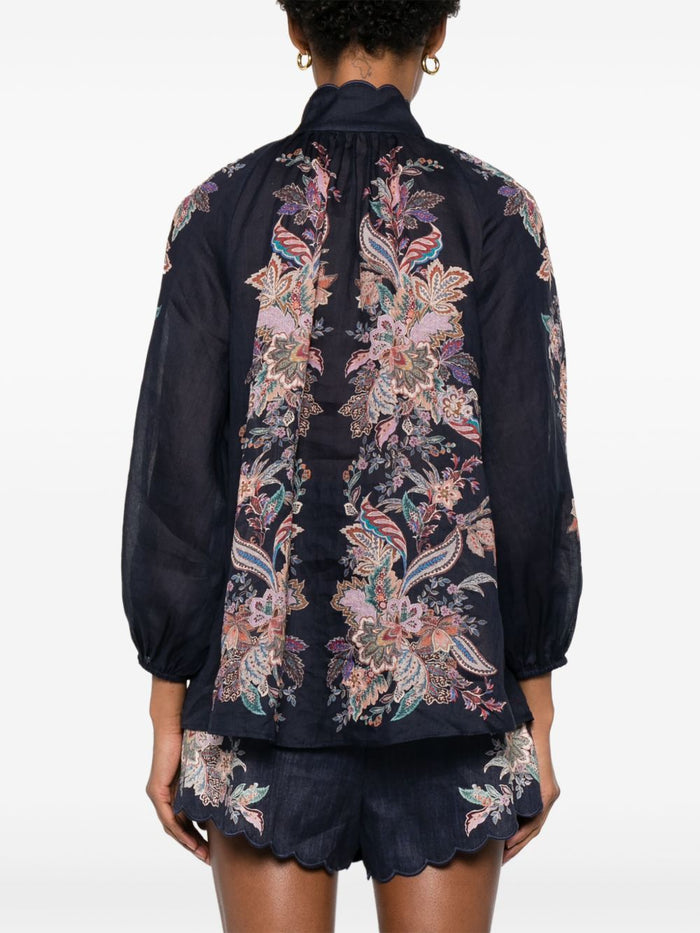 Zimmermann Shirts Blue Ramie
