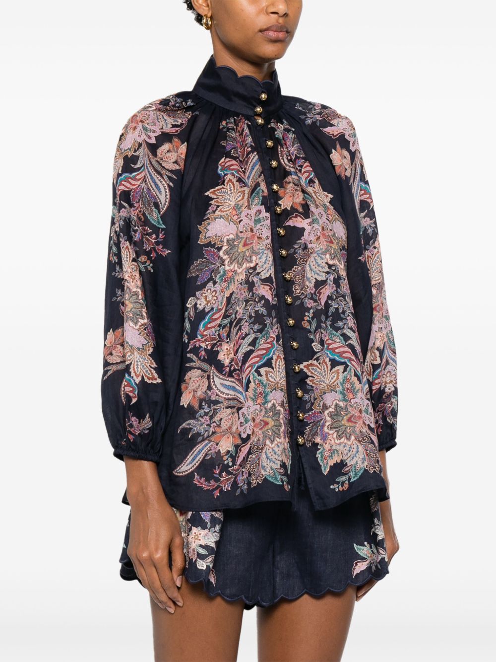 Zimmermann Shirts Blue Ramie