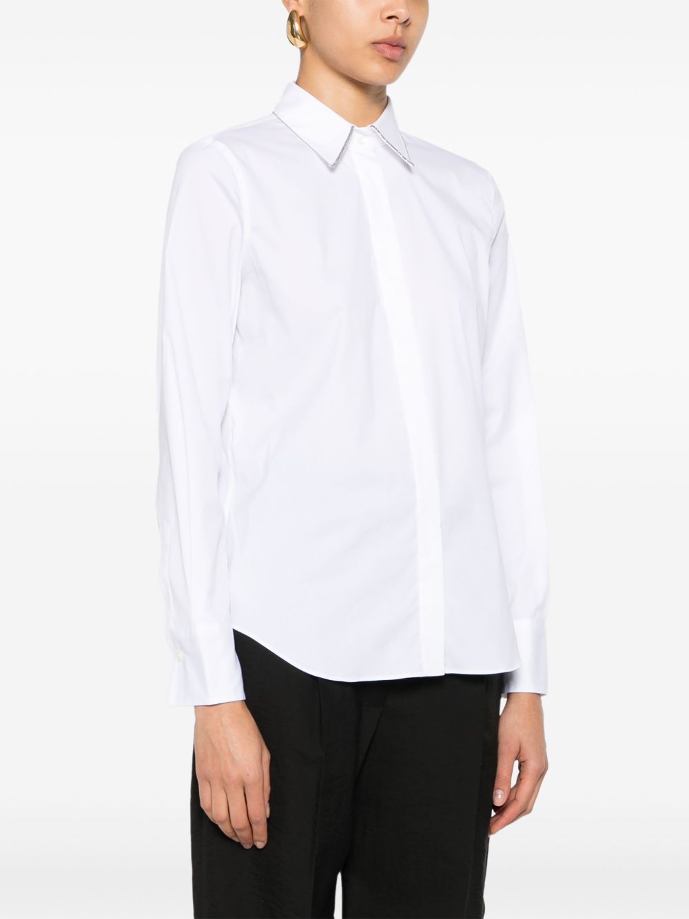Brunello Cucinelli Shirts Bianco Cotton Polyamide Elastane