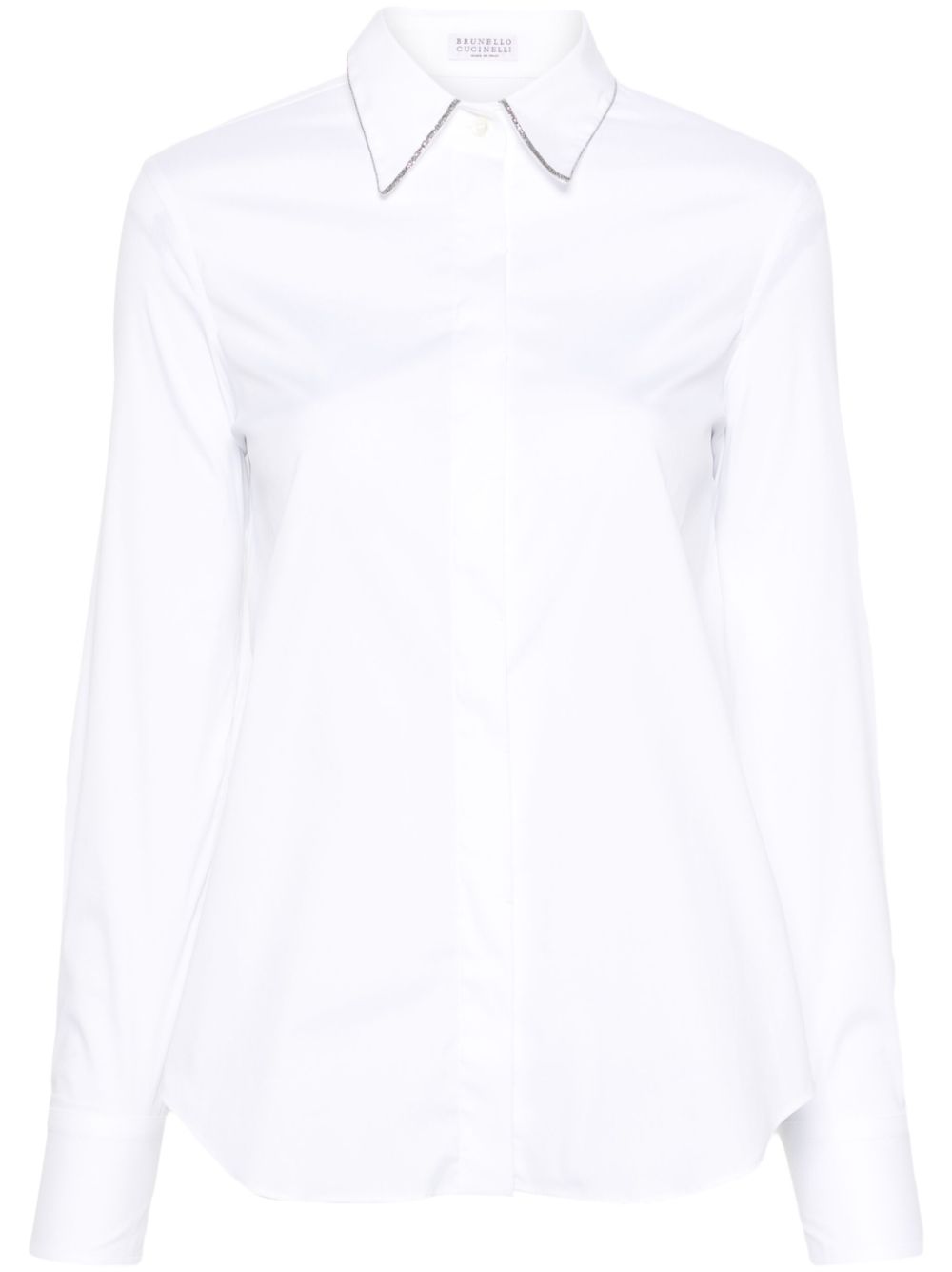 Brunello Cucinelli Shirts Bianco Cotton Polyamide Elastane