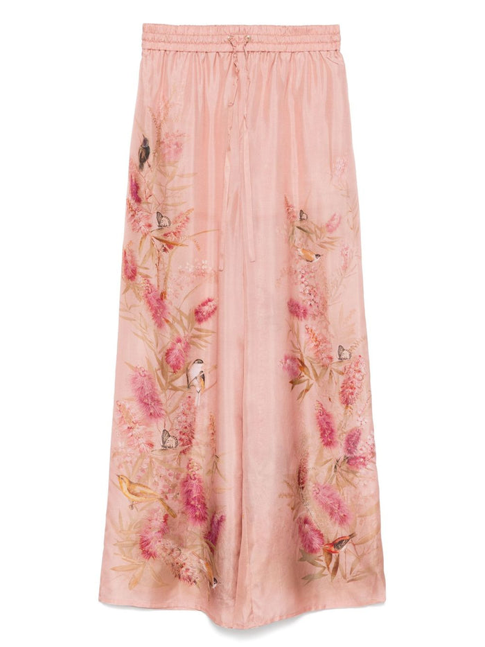Zimmermann Trousers Pink Silk