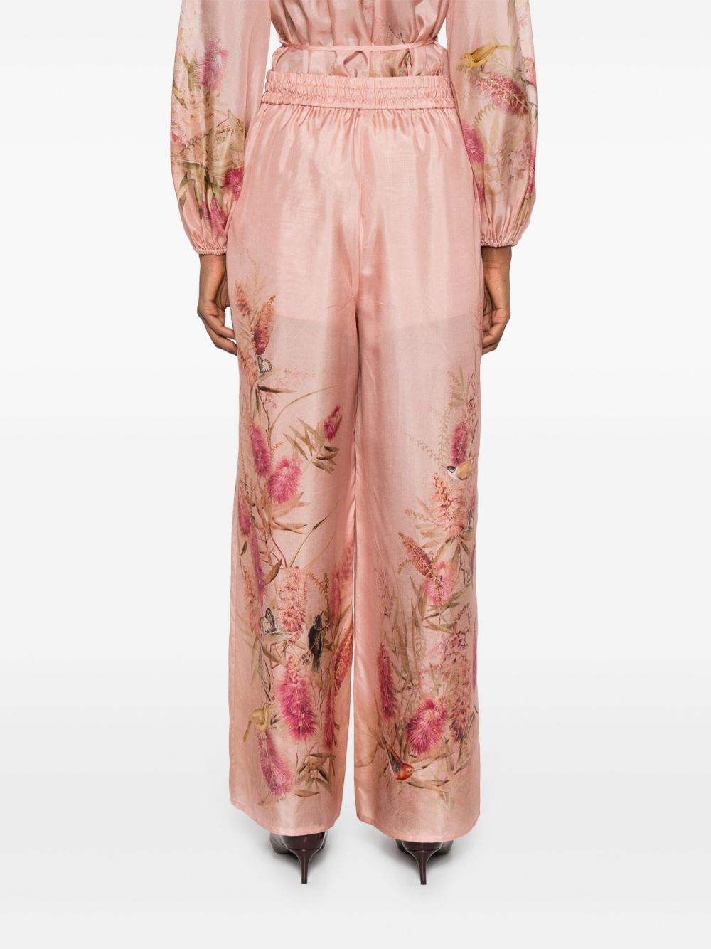 Zimmermann Trousers Pink Silk