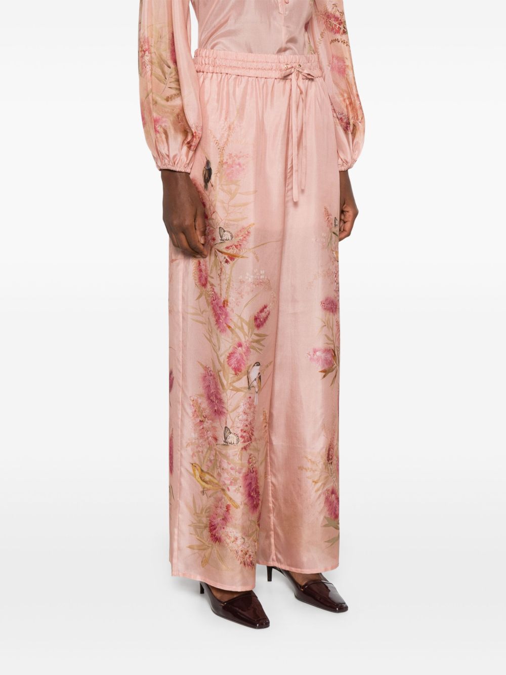 Zimmermann Trousers Pink Silk