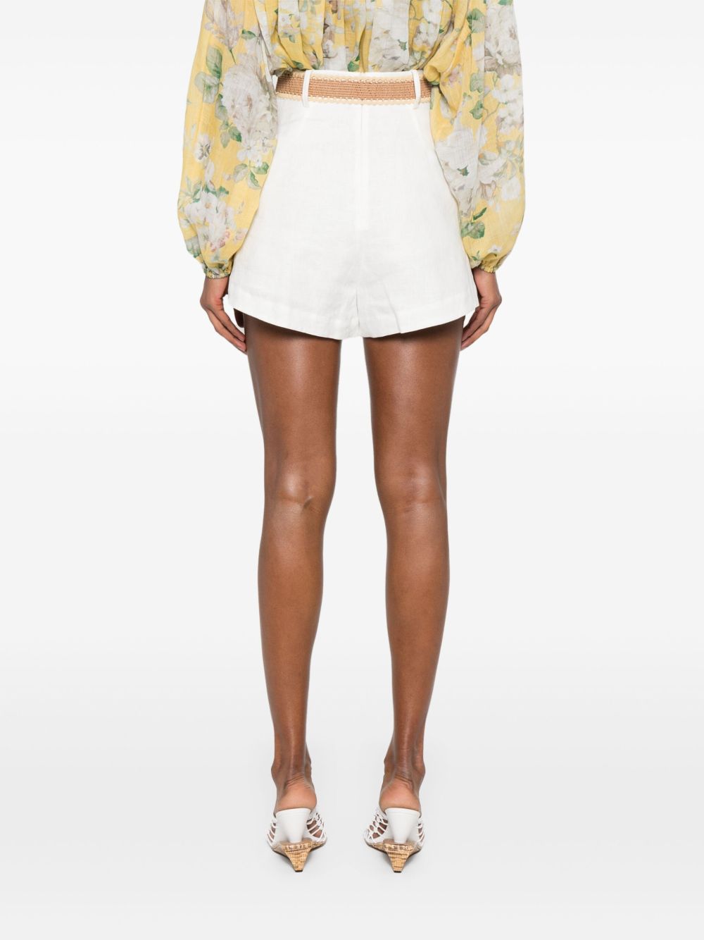 Zimmermann Shorts Ivory Linen