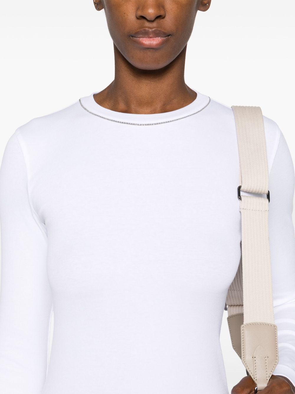 Brunello Cucinelli T-Shirts And Polos Bianco Cotton Elastane