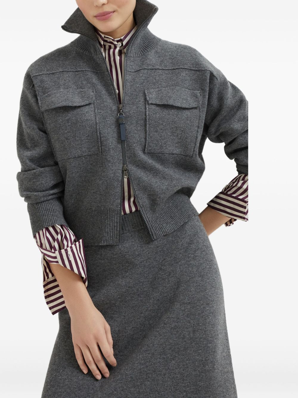 Brunello Cucinelli Sweaters Grigio Cashmere