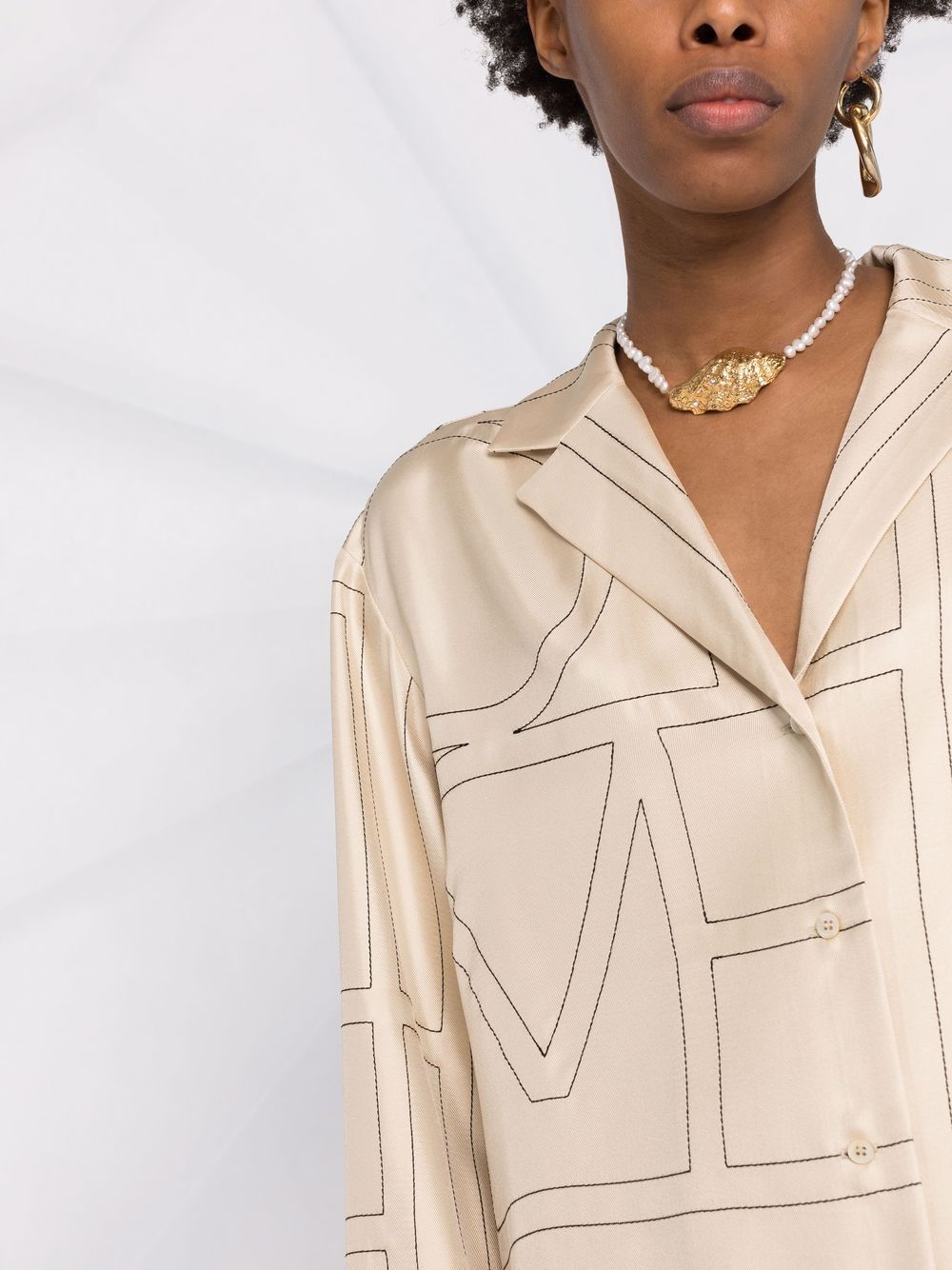 Toteme Pre Shirts Ivory Silk