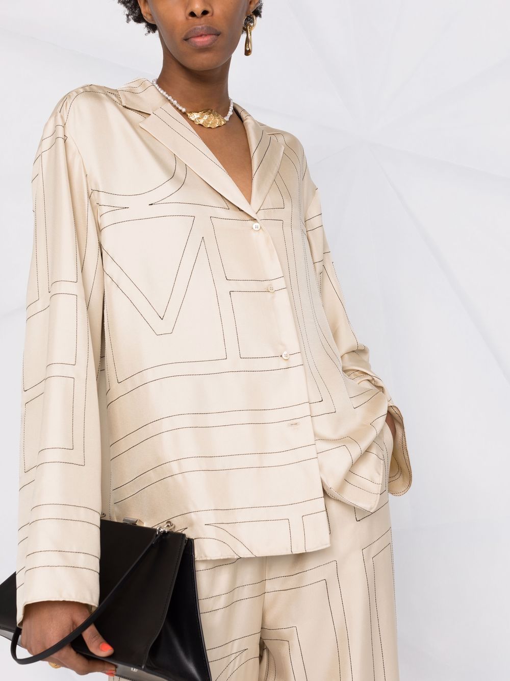 Toteme Pre Shirts Ivory Silk