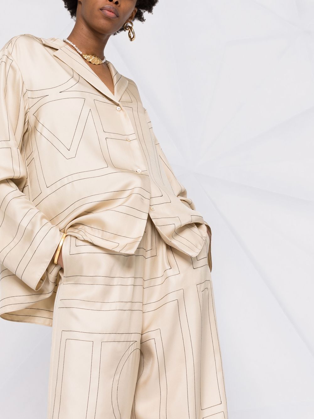 Toteme Pre Trousers Ivory Silk