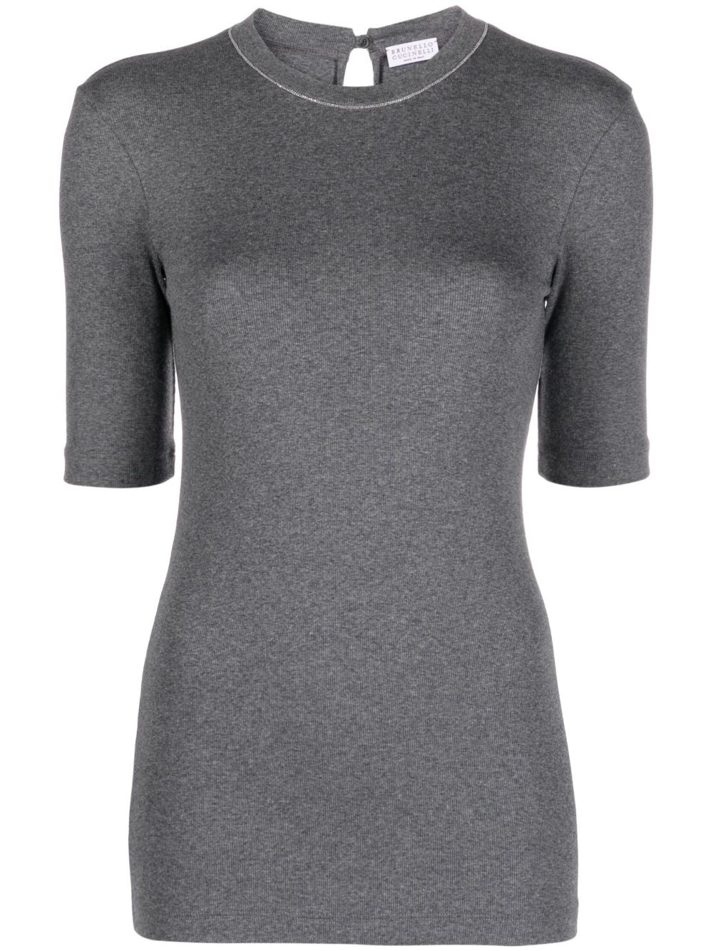 Brunello Cucinelli T-Shirts And Polos Grigio Scuro Cotton