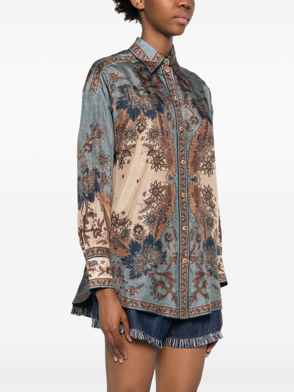 Zimmermann Shirts Blue Silk