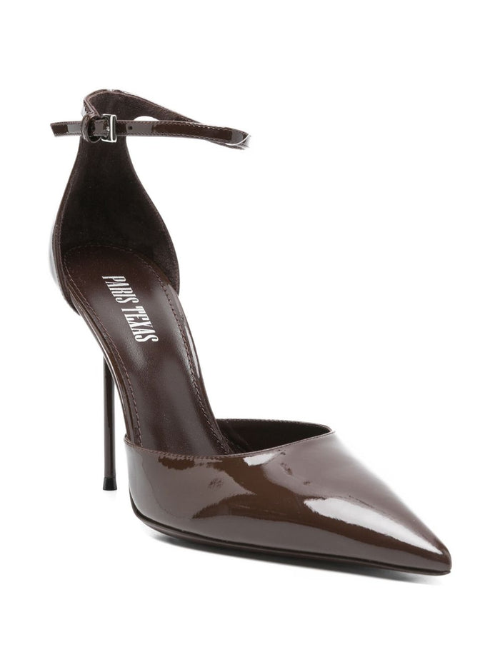 Paris Texas With Heel Marrone Scuro Outer: Patent Leather