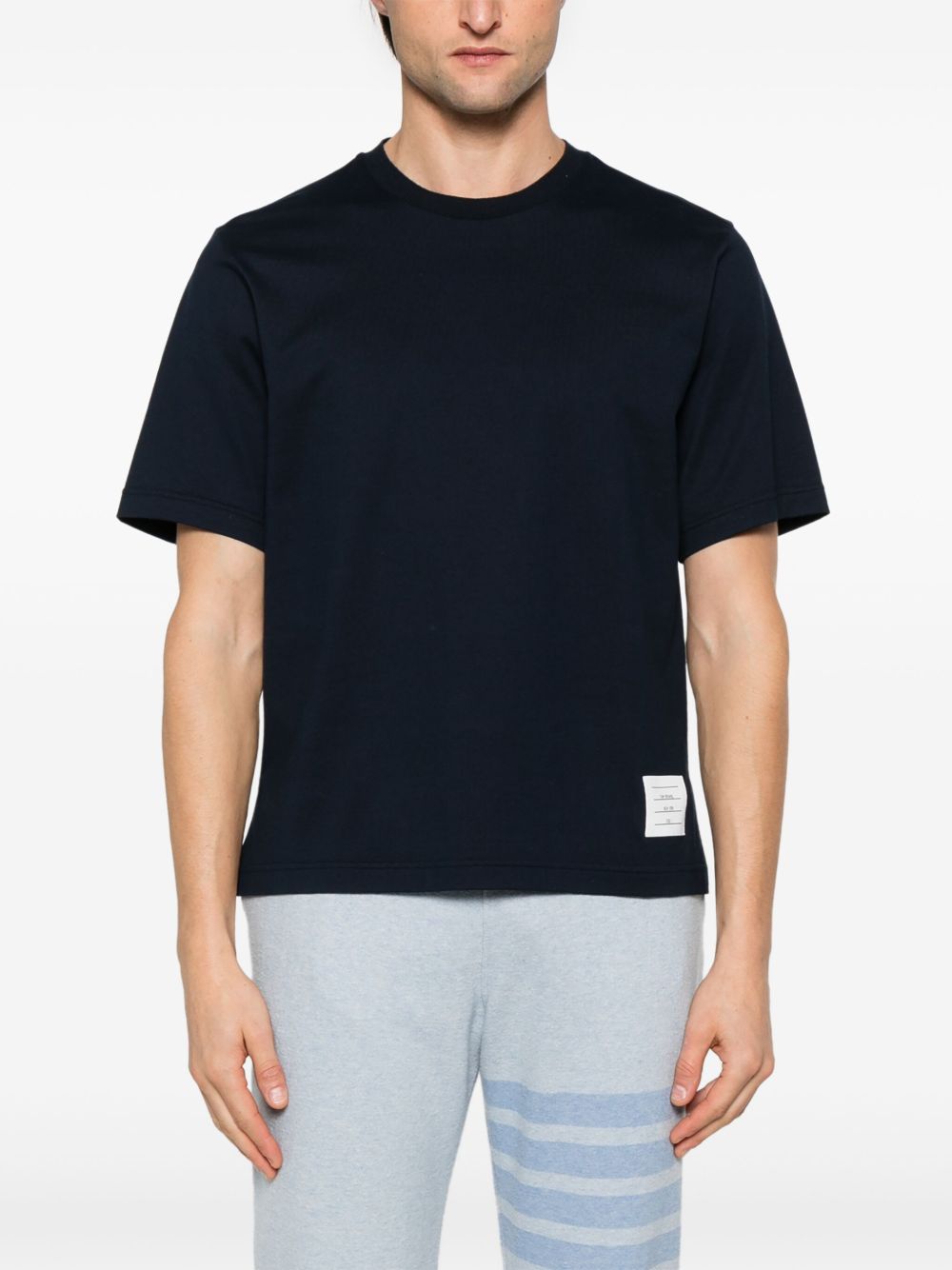 Thom Browne T-Shirts And Polos Blue Self: Cotton
