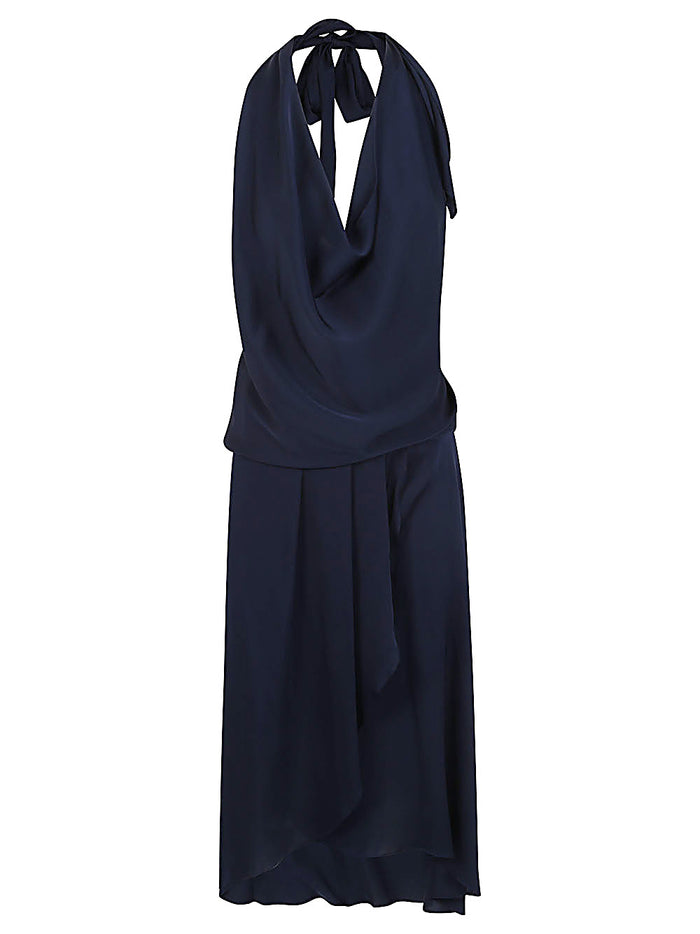SILK95FIVE Dresses Blue Silk Elastane