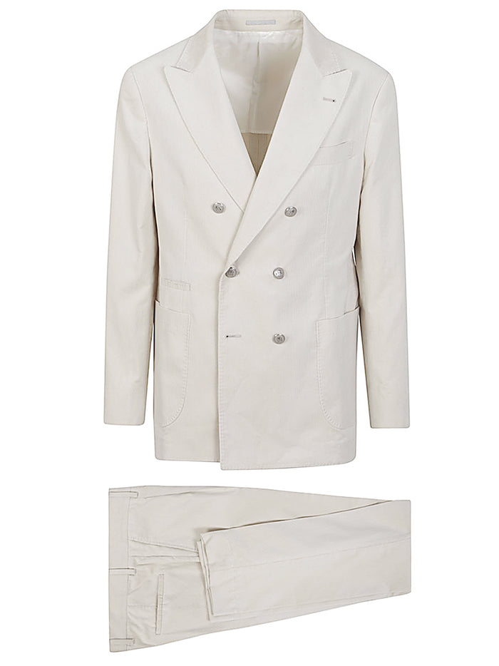 Brunello Cucinelli Suit Bianco Cotton
