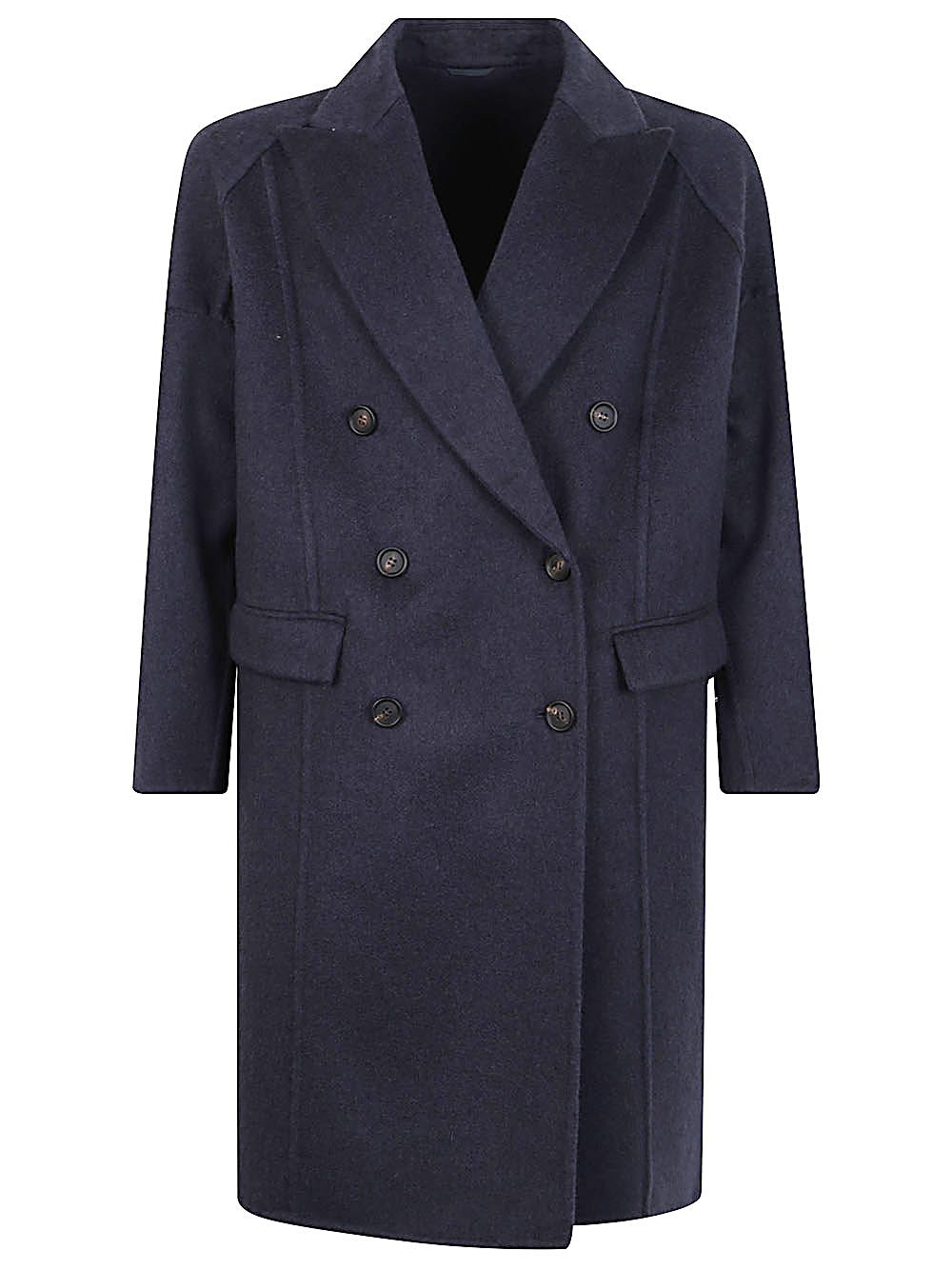 Brunello Cucinelli Coats Blu Virgin Wool