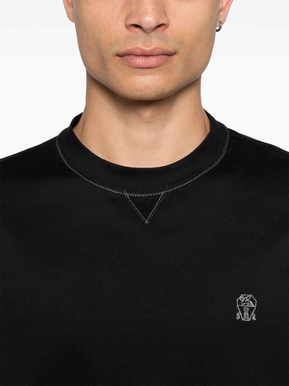 Brunello Cucinelli T-Shirts And Polos Nero Cotton