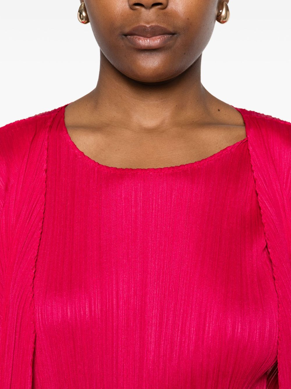 Pleats Please Top Red Polyester