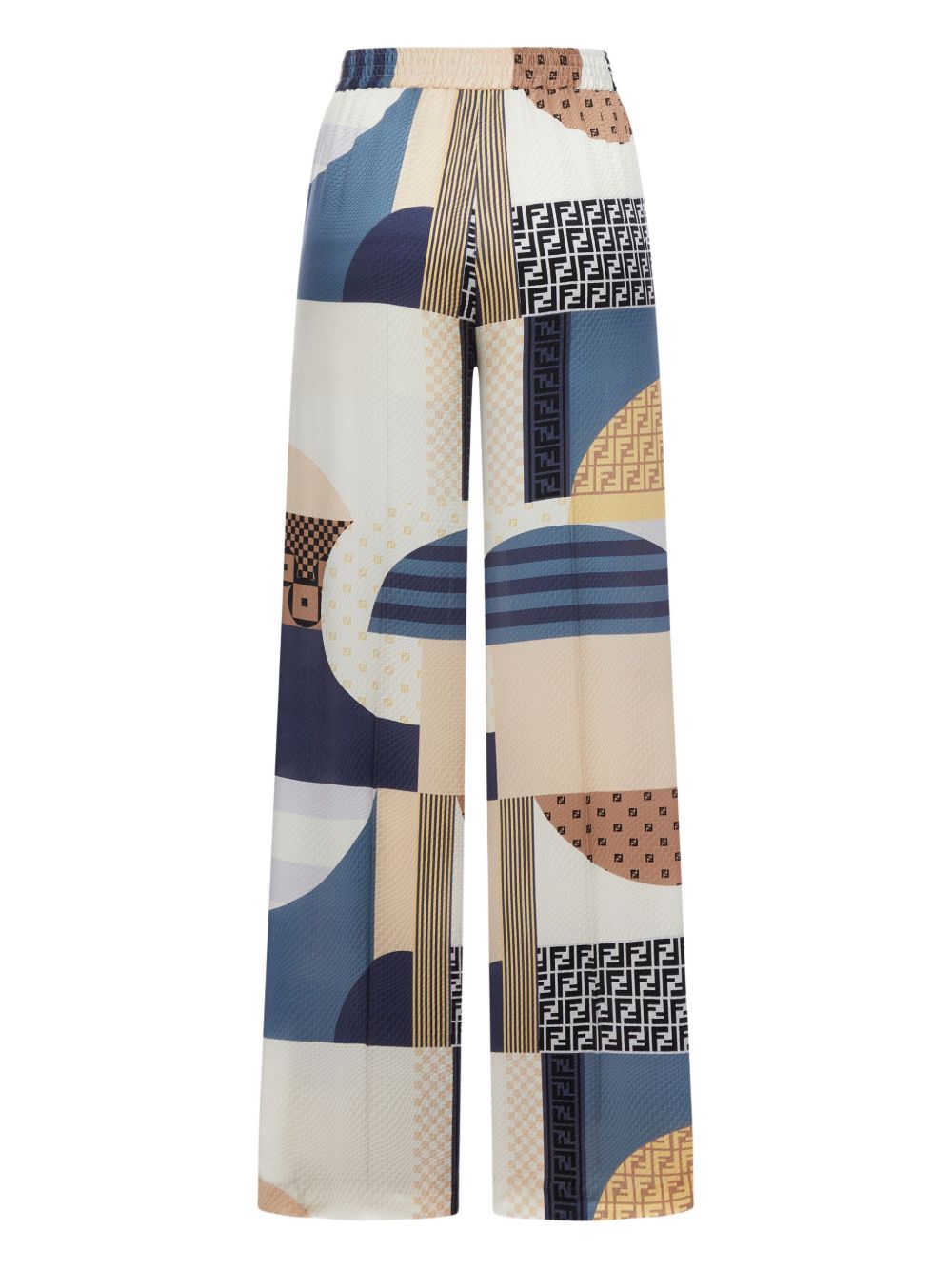 Fendi Trousers Blue Silk