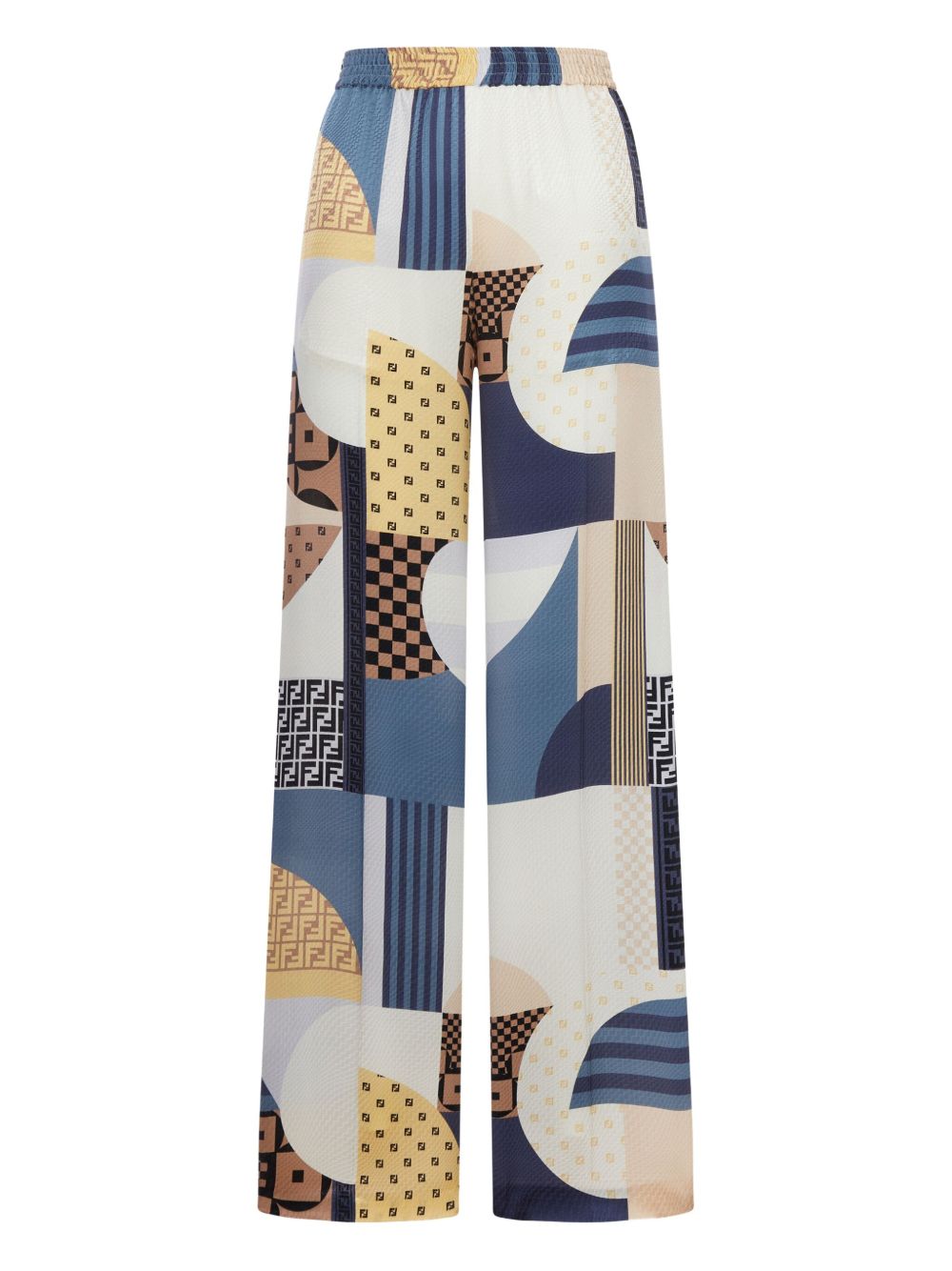 Fendi Trousers Blue Silk